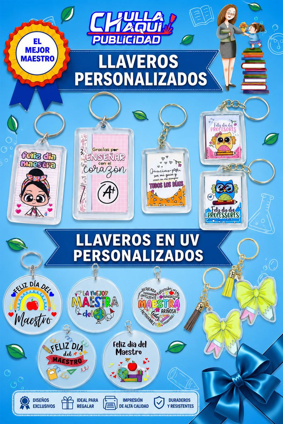 Llaveros personalizados UV
